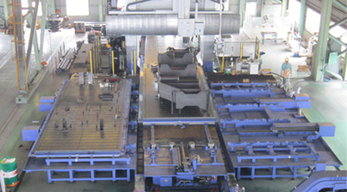 大型機械加工　クレーン架台のフライス・孔明け加工の画像